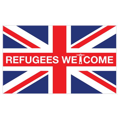 Refugees Welcome Union Flag  (M: 150 cm x 90 cm)