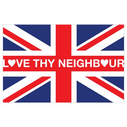 Love Thy Neighbour Union Flag  (L: 200 cm x 120 cm)