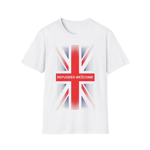 Refugees Welcome Union Flag White T-Shirt