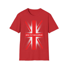 Love thy Neighbour Blue/Black/Green/Red Union Flag T-Shirt