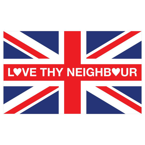 Love Thy Neighbour Union Flag  (M: 150 cm x 90 cm)