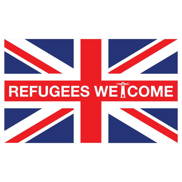 Refugees Welcome Union Flag  (L: 200 cm x 120 cm)
