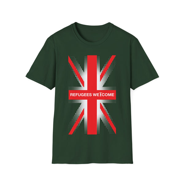 Refugees Welcome Union Flag Black/Red/Green/Blue T-Shirt