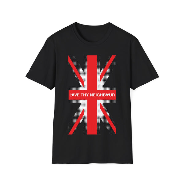 Love thy Neighbour Blue/Black/Green/Red Union Flag T-Shirt