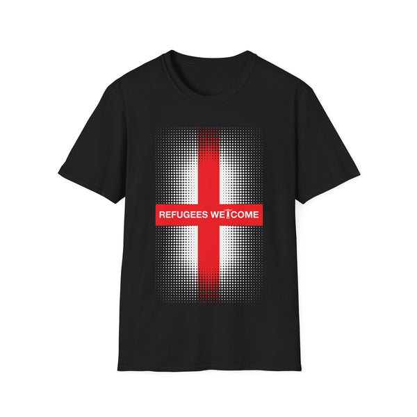 Refugees Welcome Blue/Black/Green/Red England T-Shirt