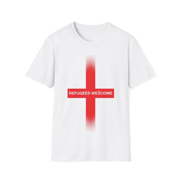 Refugees Welcome England Flag White T-Shirt